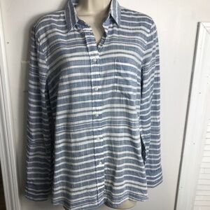 J.Crew Factory Striped Gauze Boy Shirt 1296